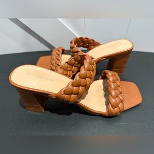 Brown Braided Women's Heels